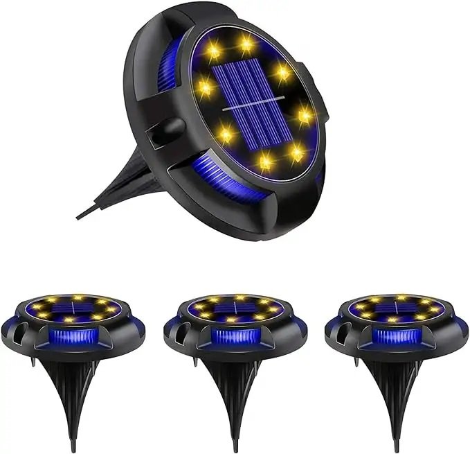 fgnfg, Pack 4 Torche solaires 8 LED Bleu/Blanc – Image 1