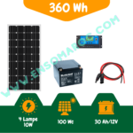 Kit Solaire Autonome12V 360Wh quotidien