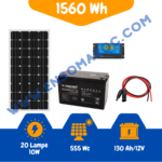 Kit Solaire Autonome12V 1560Wh quotidien