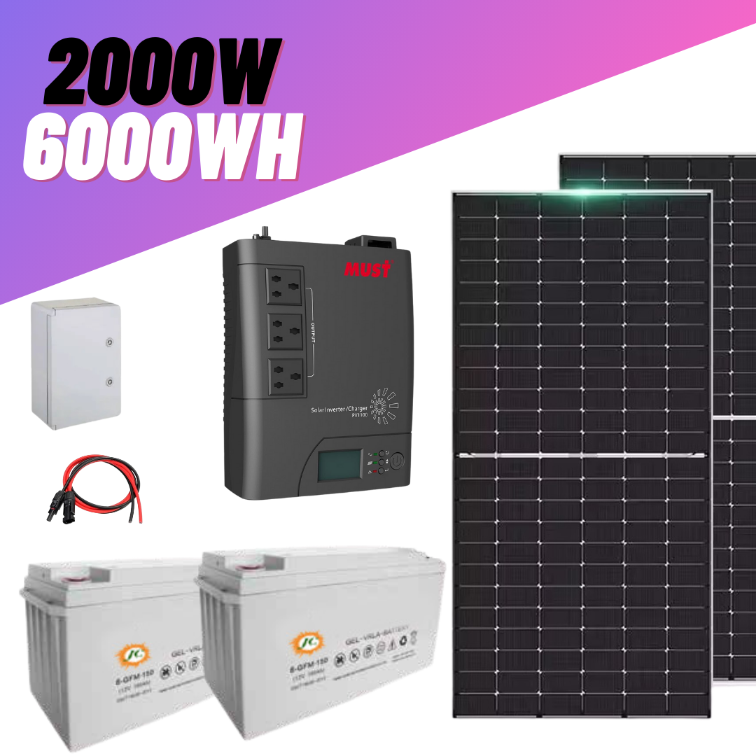 5 Kit Solaire Autonome 6000Wh Stockés / 2 KW / 220V – Image 1